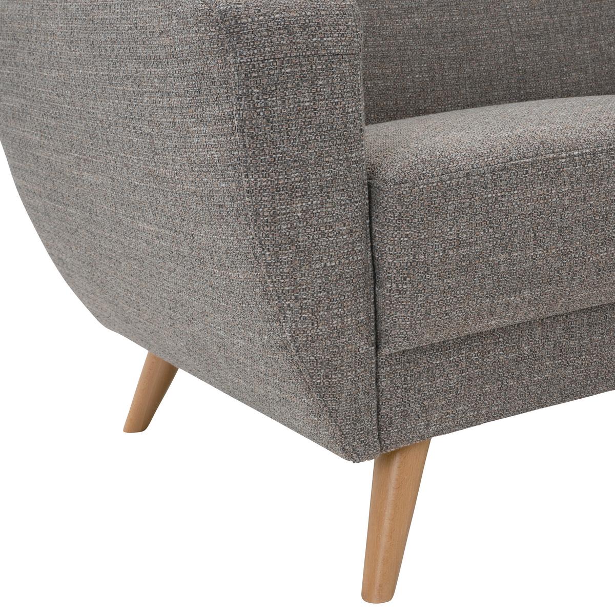 2-SITZER-SOFA JERRY - Naturfarben/Grau, Design, Holz/Textil (136/85/82cm) - Max Winzer