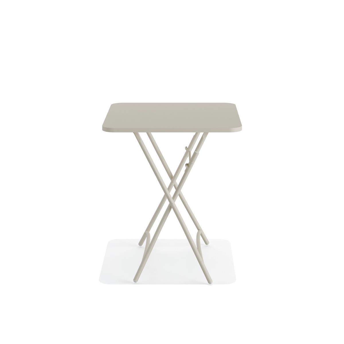 Klapptisch BREEZE in Beige ca. 60x74x60 cm - Beige, LIFESTYLE, Metall (60/74/60cm) - Gardenson