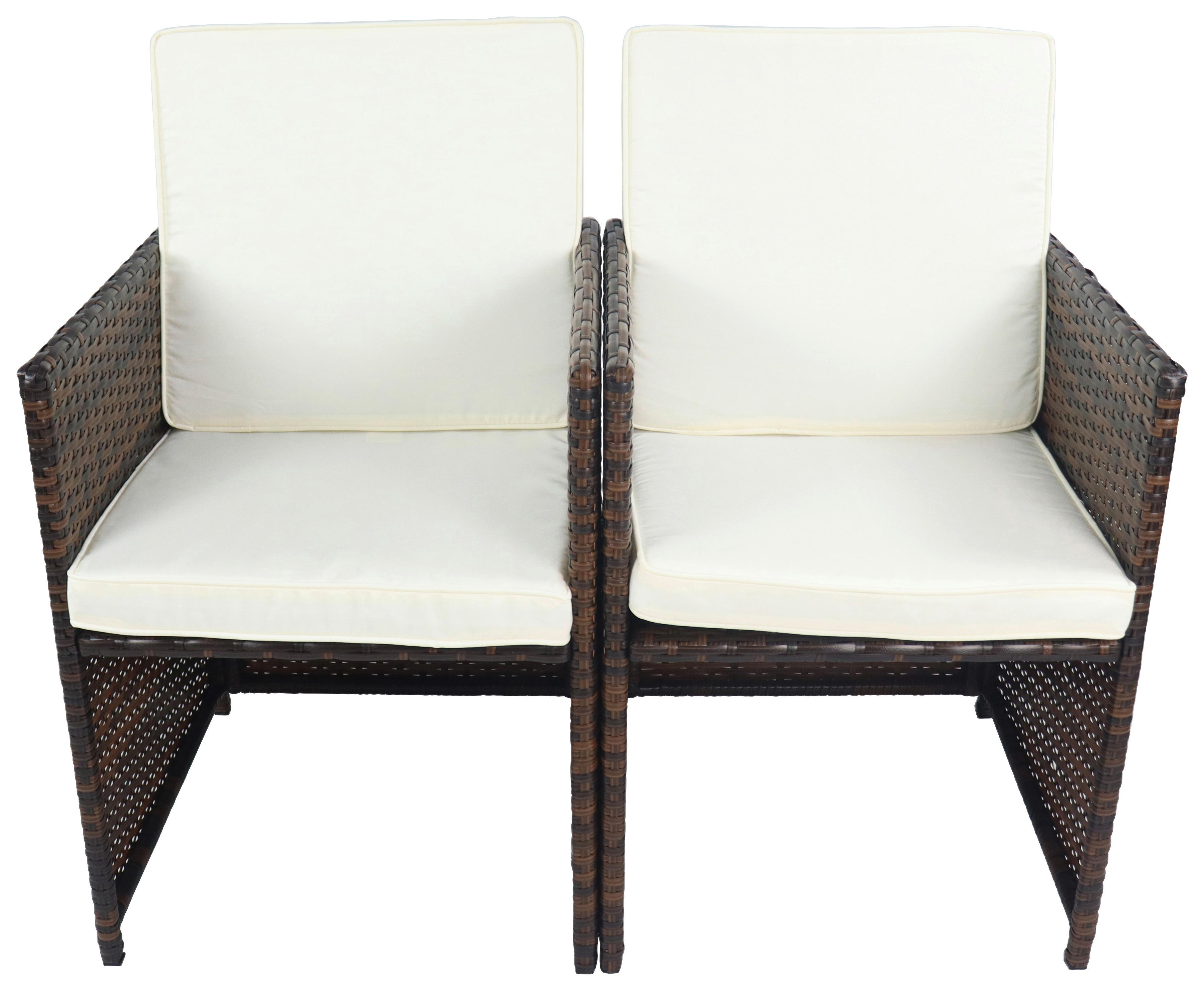 Gartensessel-Set Raloso 2er- Set ca. 53x84 cm Braun - Braun/Weiß, MODERN, Kunststoff/Textil (53/84/53cm) - Ambia Garden