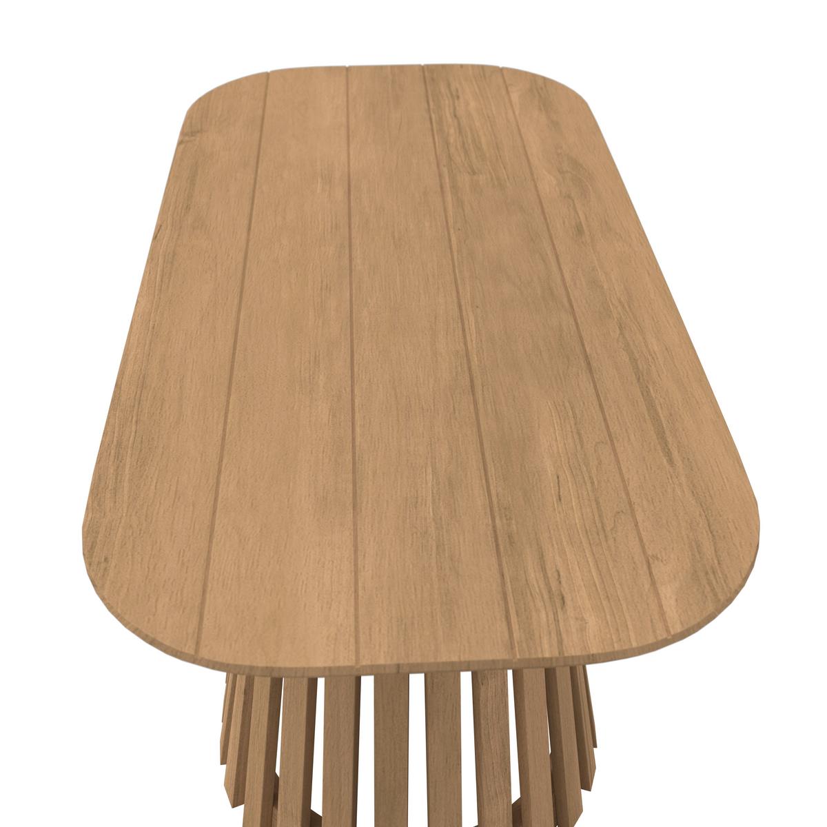 STÓŁ TARASOWY SORRENTO - kolor akacjowy/kolor drewna tekowego, Modern, drewno (100/35/50cm) - Ambia Garden