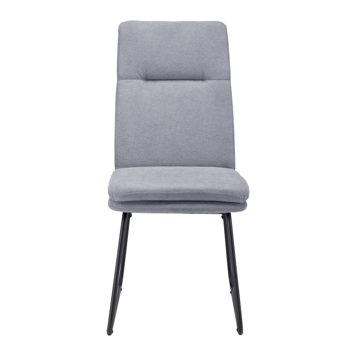 ZESTAW KRZESEŁ LEO - czarny/szary, Modern, metal/tkanina (49/99/68cm) - Bessagi Home