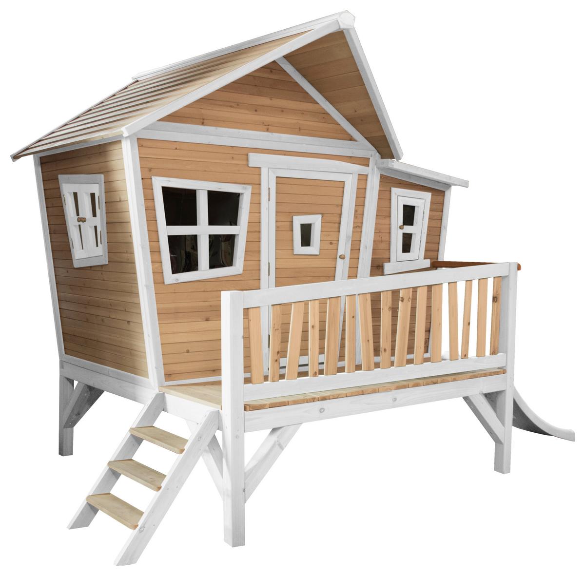 Speilhaus "Emma", Braun, Weiß - Weiß/Braun, KONVENTIONELL, Holz/Kunststoff (123/12,8/152cm) - Ambia Garden