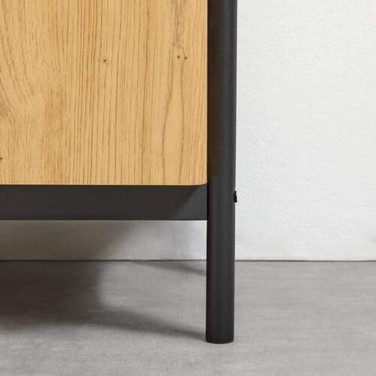 Komoda Jasmina - boje hrasta/crna, Moderno, drvo/metal (118/90/41,5cm) - Bessagi Home