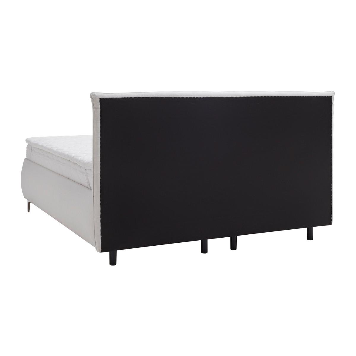 Polsterbett Inez Weiss ca. 180x200cm - Weiss/Silberfarben, Konventionell, Holz/Holzwerkstoff (180/200cm) - Premium Living