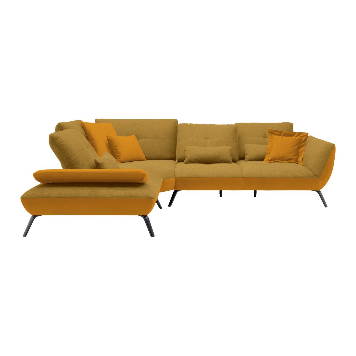 Wohnlandschaft Trendy Goldfarben/Senfgelb - Senfgelb/Goldfarben, MODERN, Holzwerkstoff/Textil (250/93/310cm) - Premium Living