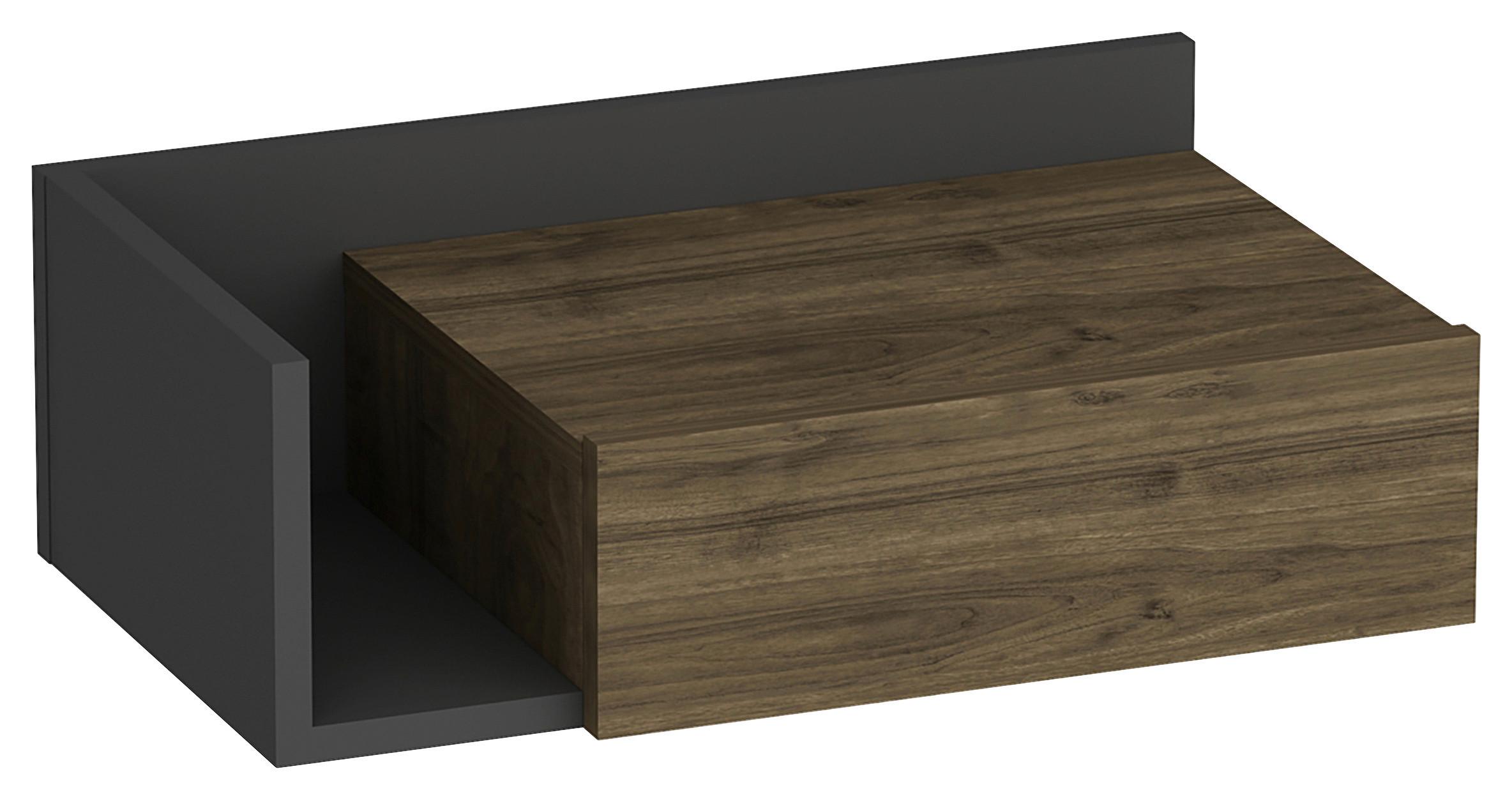 NACHTTISCH HEPHAISTOS - Anthrazit/Walnussfarben, Design, Holzwerkstoff (60/21,4/35cm) - MID.YOU
