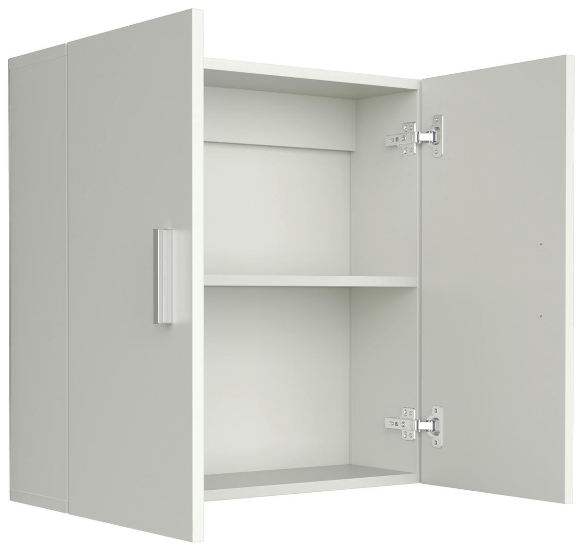 Hängeschrank Zalo ca. 60x60x18 cm Weiß - Silberfarben/Weiß, MODERN, Holzwerkstoff/Metall (60/60/18cm) - MID.YOU