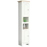 Hochschrank Balusa ca. 42x180 cm Weiß/Eiche - Eichefarben/Silberfarben, MODERN, Holzwerkstoff (42/180/30cm) - MID.YOU
