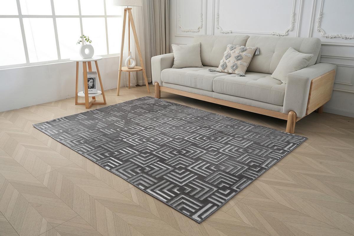 Flachwebeteppich Calma 325 Anthrazit 120x160 Cm - Anthrazit, Basics, Textil (120/160cm) - Kayoom