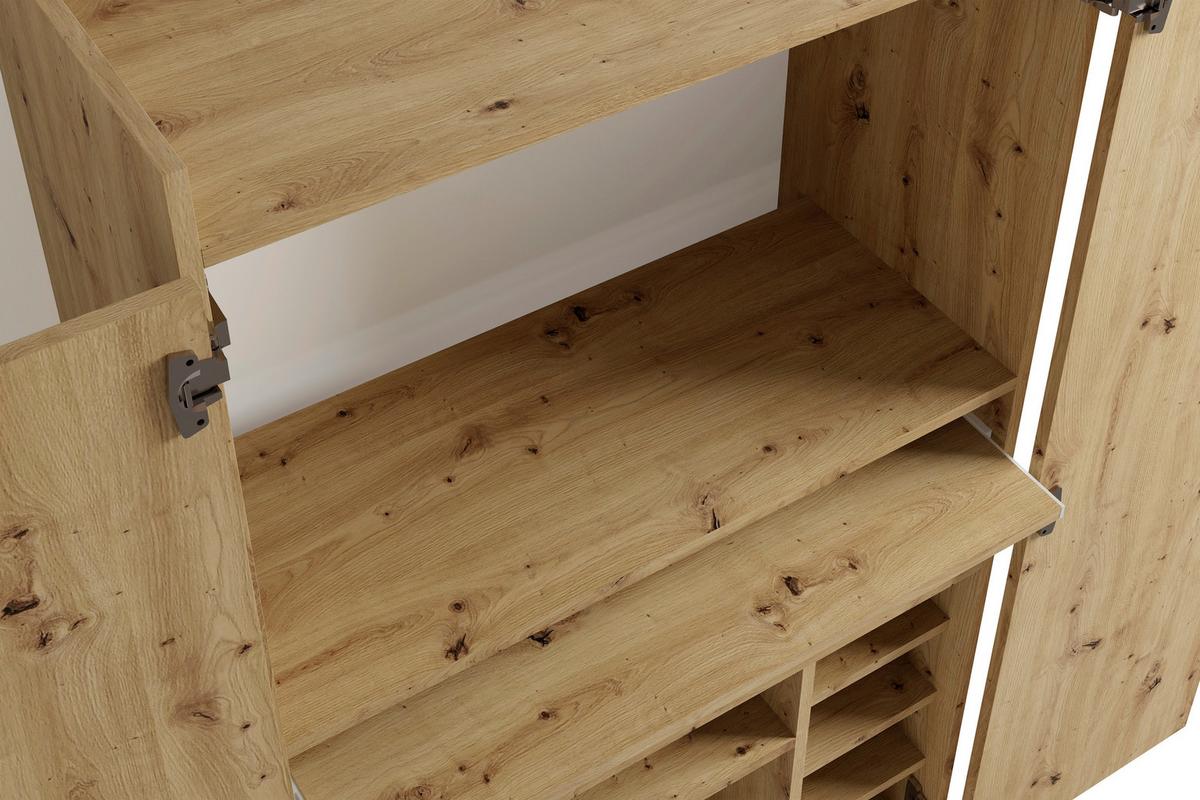 SEKRETÄR JANNE - Schwarz/Eiche Artisan, MODERN, Holzwerkstoff/Kunststoff (80/40/141cm) - MID.YOU