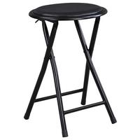 Taburet pliabil RAKI II - negru, Konventionell, metal/textil (30/45cm) - Modern Living