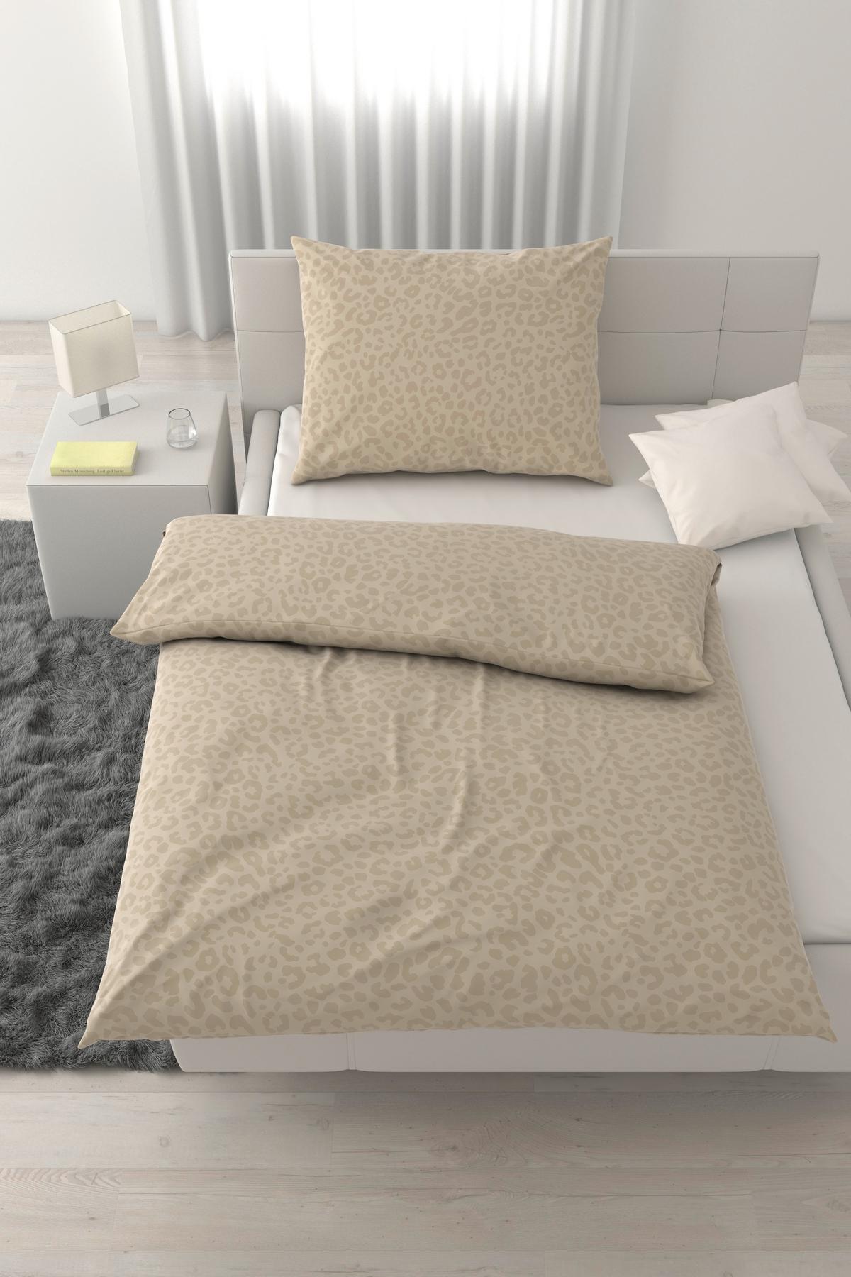 Lenjerie de pat Animal, cca.140x200/50x70 cm - bej, Konventionell, textil (140/200cm) - Mömax