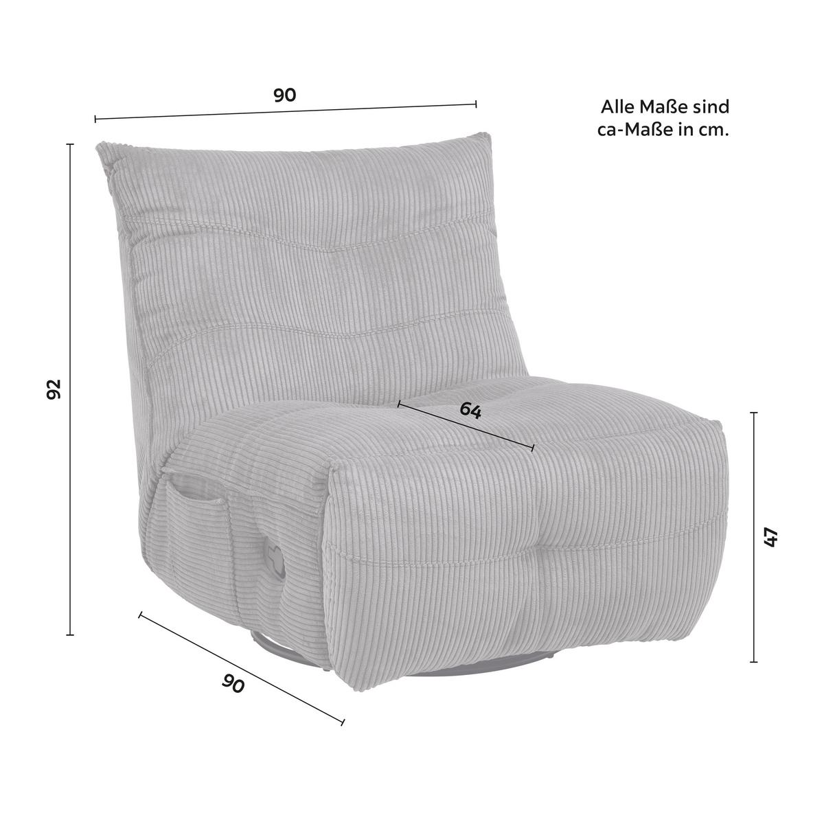 Relax Fotel Alura - sötétszürke, Modern, textil/fa (90/92/90cm) - Bessagi Home