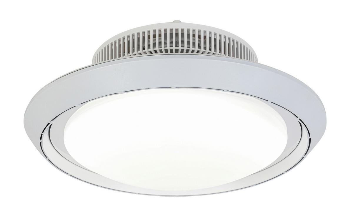 Ventilator de plafon Kurto - alb/culoare crom, Modern, plastic (42/18cm) - Mömax