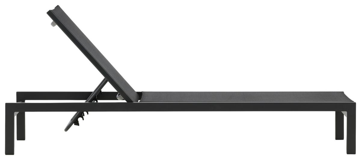 Sonnenliege Copacabana ca. 60x30x195 cm Schwarz - Schwarz, KONVENTIONELL, Metall (60/30/195cm) - Gardenson