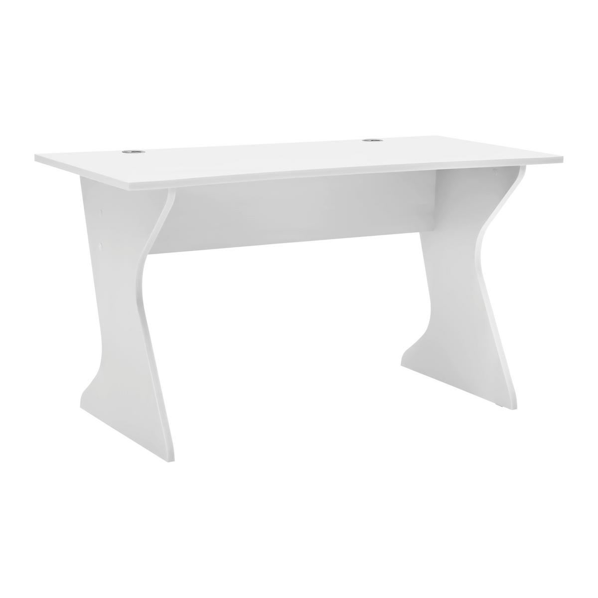 Schreibtisch Utapau in Weiß - Weiß, MODERN, Holzwerkstoff (140/76,2/65cm) - Mömax