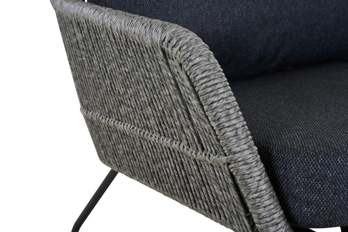 Loungegarnitur Kansas Grau - Grau, Basics, Kunststoff/Textil (145/76/73,5cm) - Siena Garden
