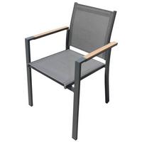 FOTEL SZTAPLOWANY JAN - ciemnoszary/kolor drewna tekowego, Basics, tworzywo sztuczne/metal (62/87/56cm) - Mömax