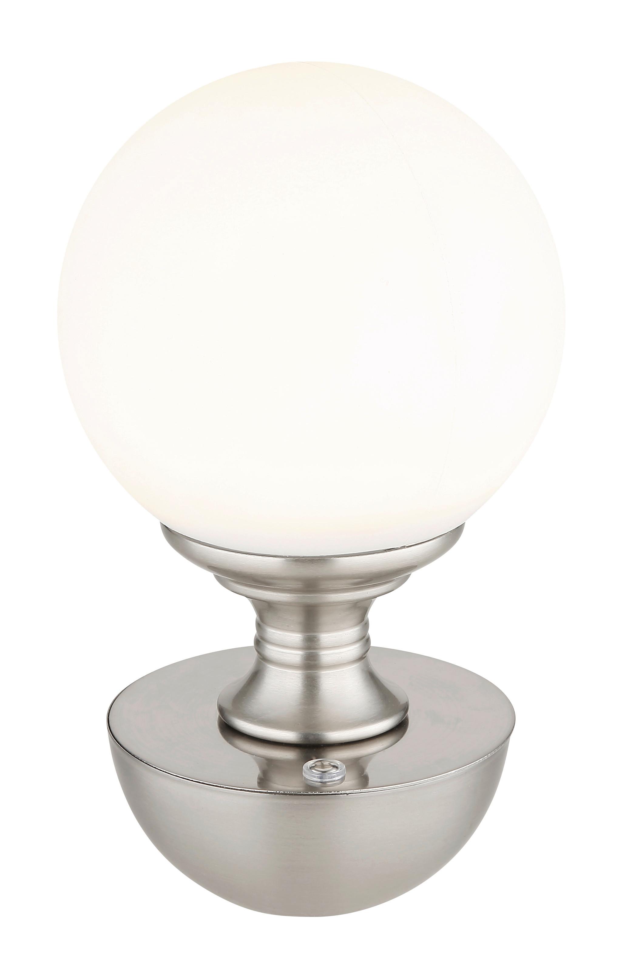 LED-Tischleuchte Tabina Weiß/Silberfarben max. 2,5 W - Weiss/Silberfarben, Konventionell, Kunststoff/Metall (12/21cm) - Globo