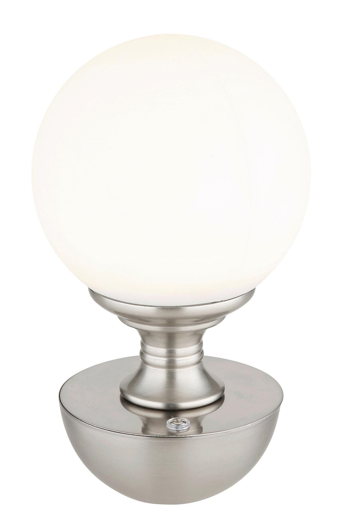 LED-Tischleuchte Tabina Weiß/Silberfarben max. 2,5 W - Weiss/Silberfarben, Konventionell, Kunststoff/Metall (12/21cm) - Globo