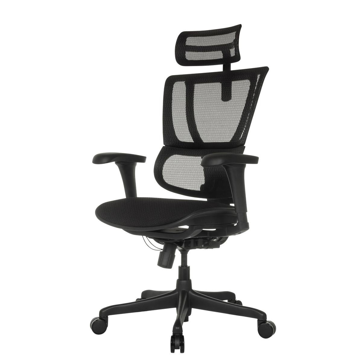 Drehstuhl Ergohuman Slim Eco F Gen2 Schwarz - Schwarz, MODERN, Kunststoff/Textil (69/112 - 134/63cm) - MID.YOU