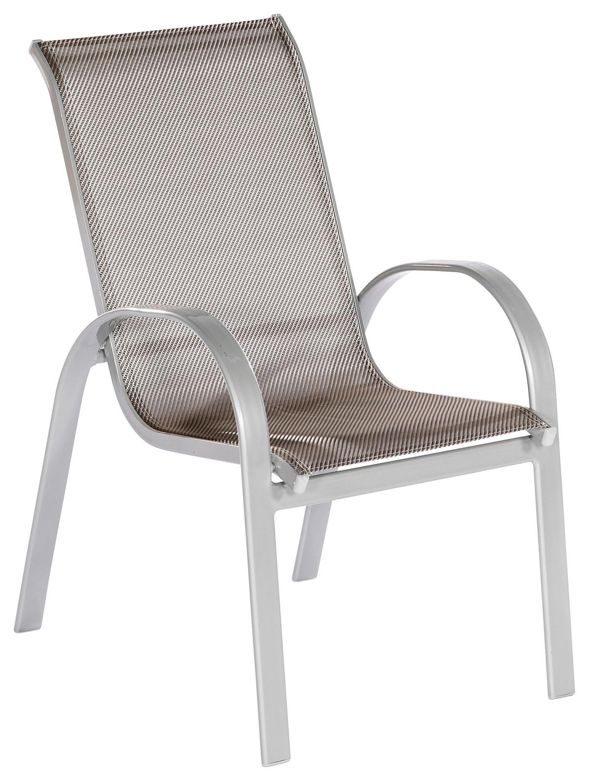 GARTENSET AMALFI - Silberfarben/Braun, MODERN, Textil/Metall - Gardenson
