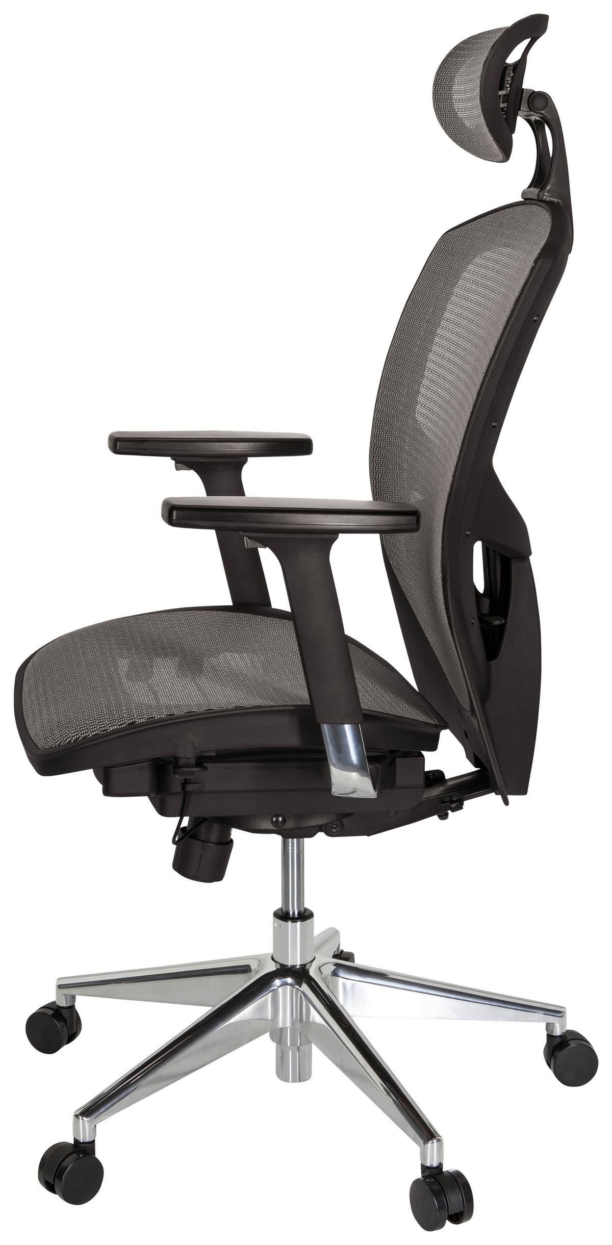 Pisarniški Stol Venus One, Srebrno-Siva, Črna - srebrne barve/temno siva, Basics, kovina/umetna masa (61/148/48cm) - MID.YOU