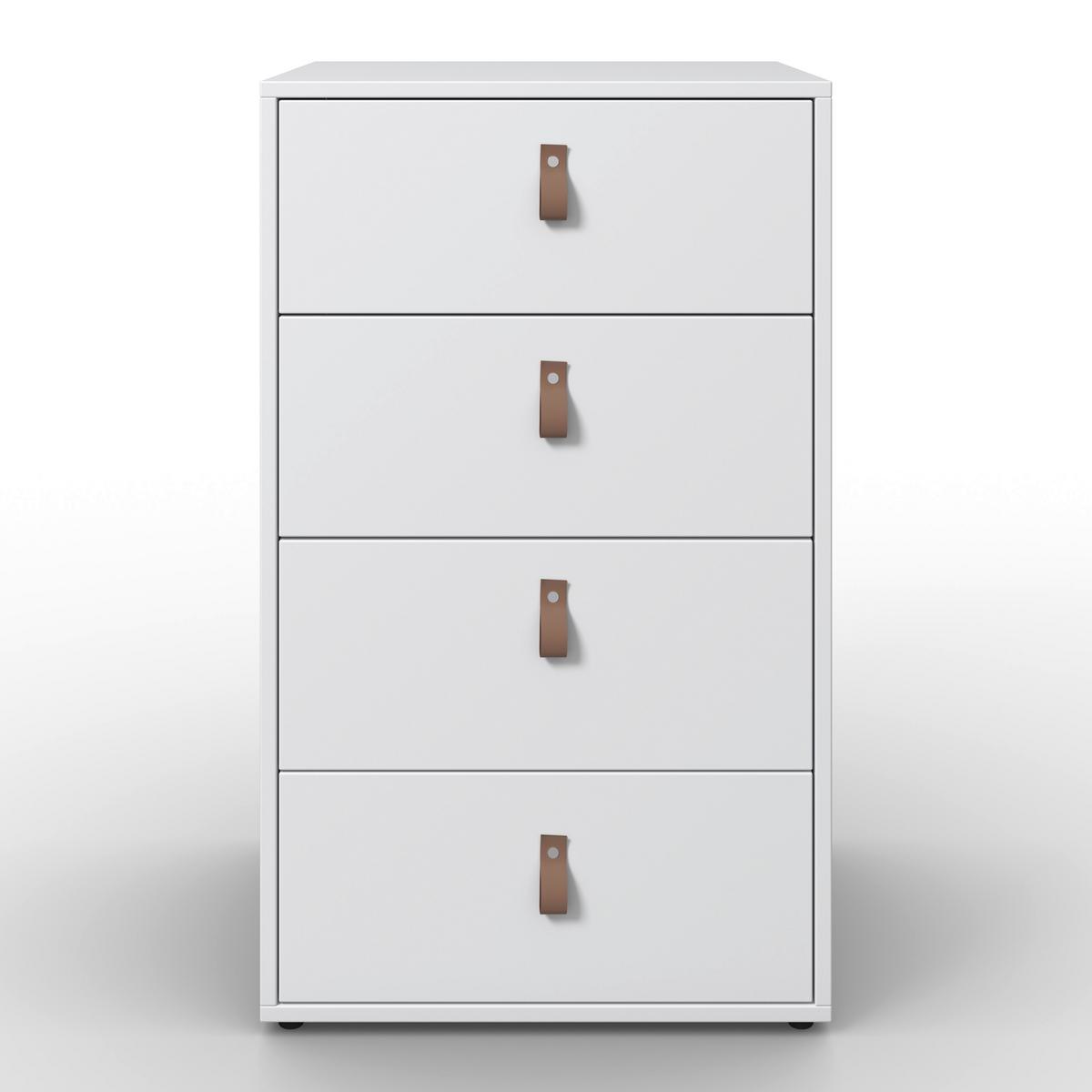 Kommode Mick Weiß MDF - Schwarz/Weiß, MODERN, Holzwerkstoff/Kunststoff (46/77/40cm) - Bessagi Home