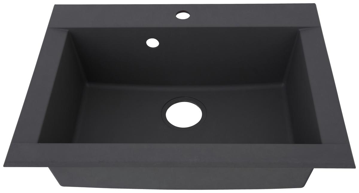 Einbauspüle Ohio ca. 66x21x50 cm Grau - Grau, Trend, Glas/Kunststoff (66/21/50cm) - Respekta