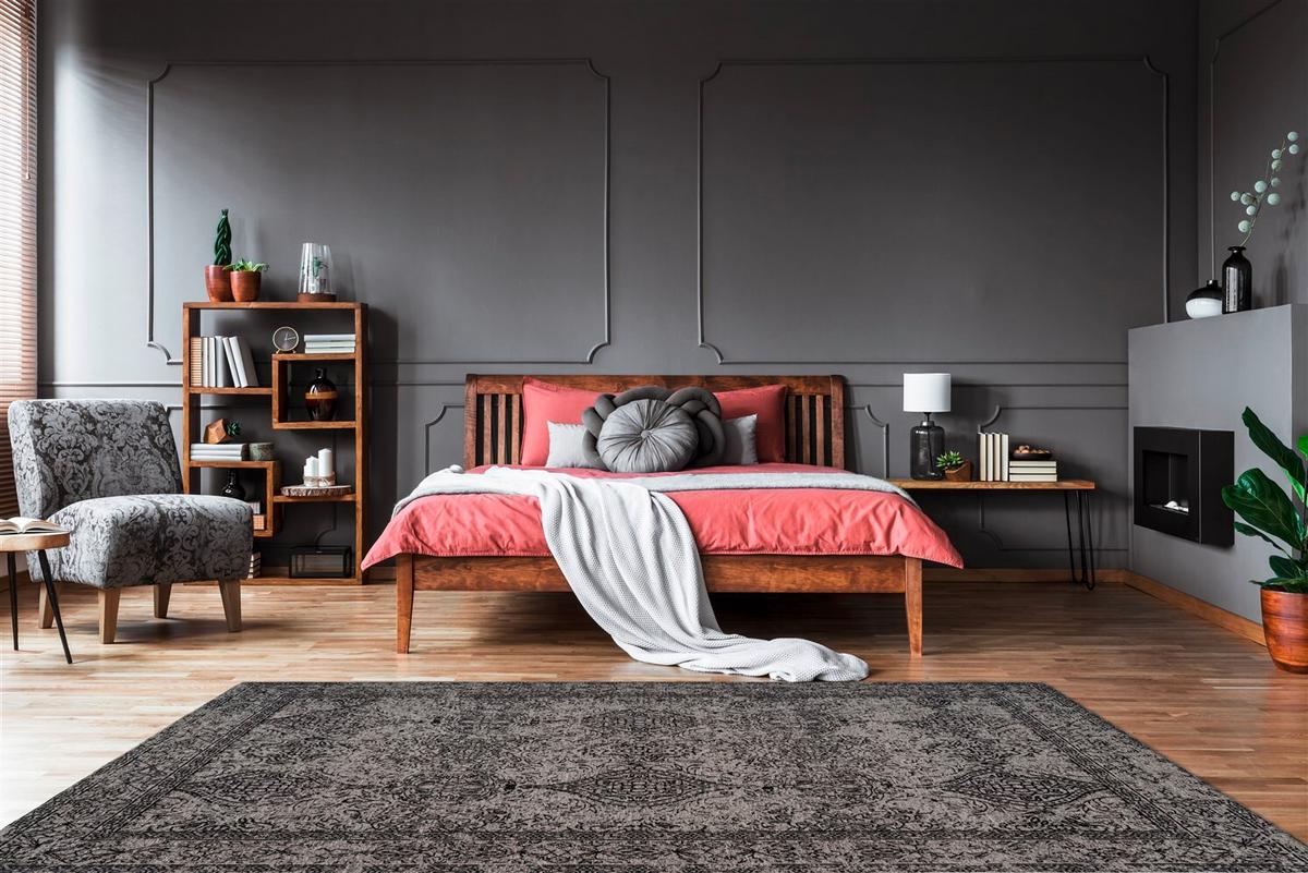 FLACHWEBETEPPICH IGLESIA 300 GRAU / SCHWARZ - Schwarz/Grau, Konventionell, Textil (200/290cm) - Kayoom