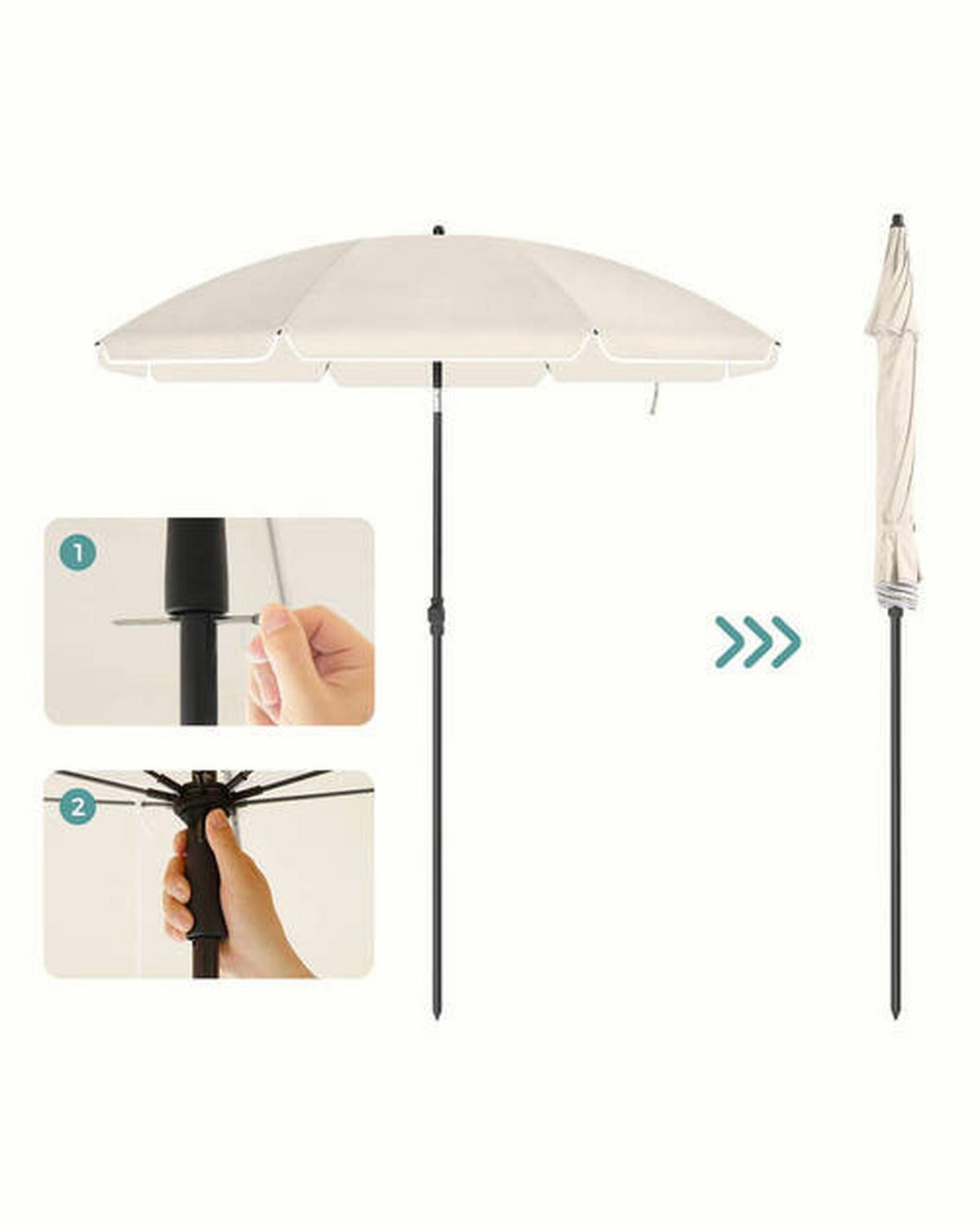 PARASOL PRZECIWSŁONECZNY 2 M - beżowy/czarny, Basics, metal/tkanina (200/200cm) - Mömax