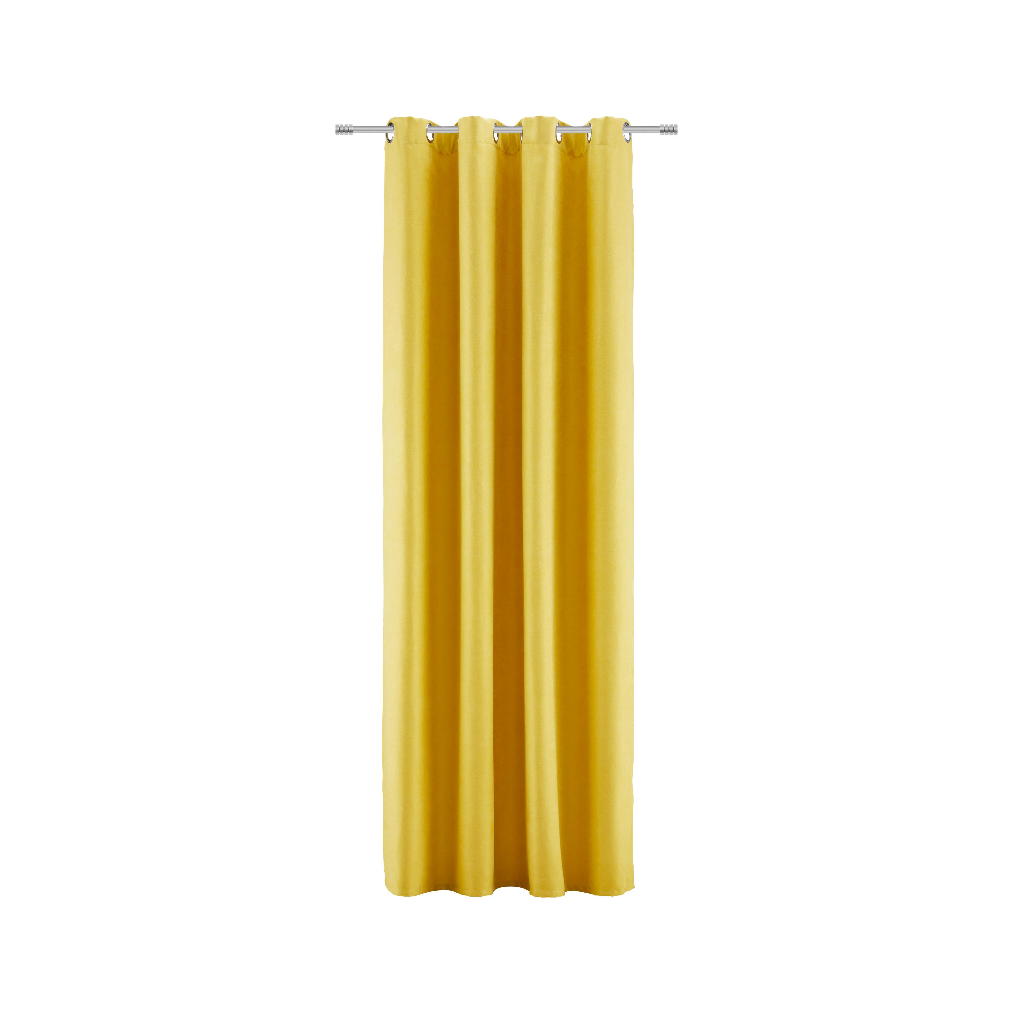 Perdea cu inele de tip capsă PEPSI - galben, Konventionell, textil (140/245cm) - Modern Living