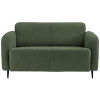 2-Sitzer-Sofa Marone Dunkelgrün Teddystoff - Dunkelgrün/Schwarz, MODERN, Textil/Metall (140/76/90cm) - Livetastic