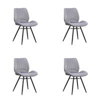 Set Stolov Barron, Antracit, 4 Kos - črna/antracit, Design, kovina/tekstil (47/82/55cm) - MID.YOU