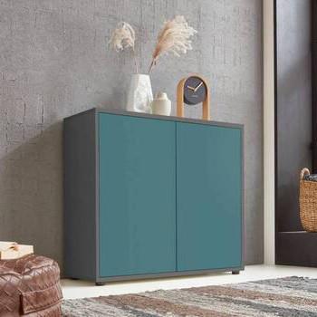 Kommode Mailand Typ 4 Anthrazit/Petrol - Anthrazit/Petrol, MODERN, Holzwerkstoff/Kunststoff (79/73/33cm) - MID.YOU