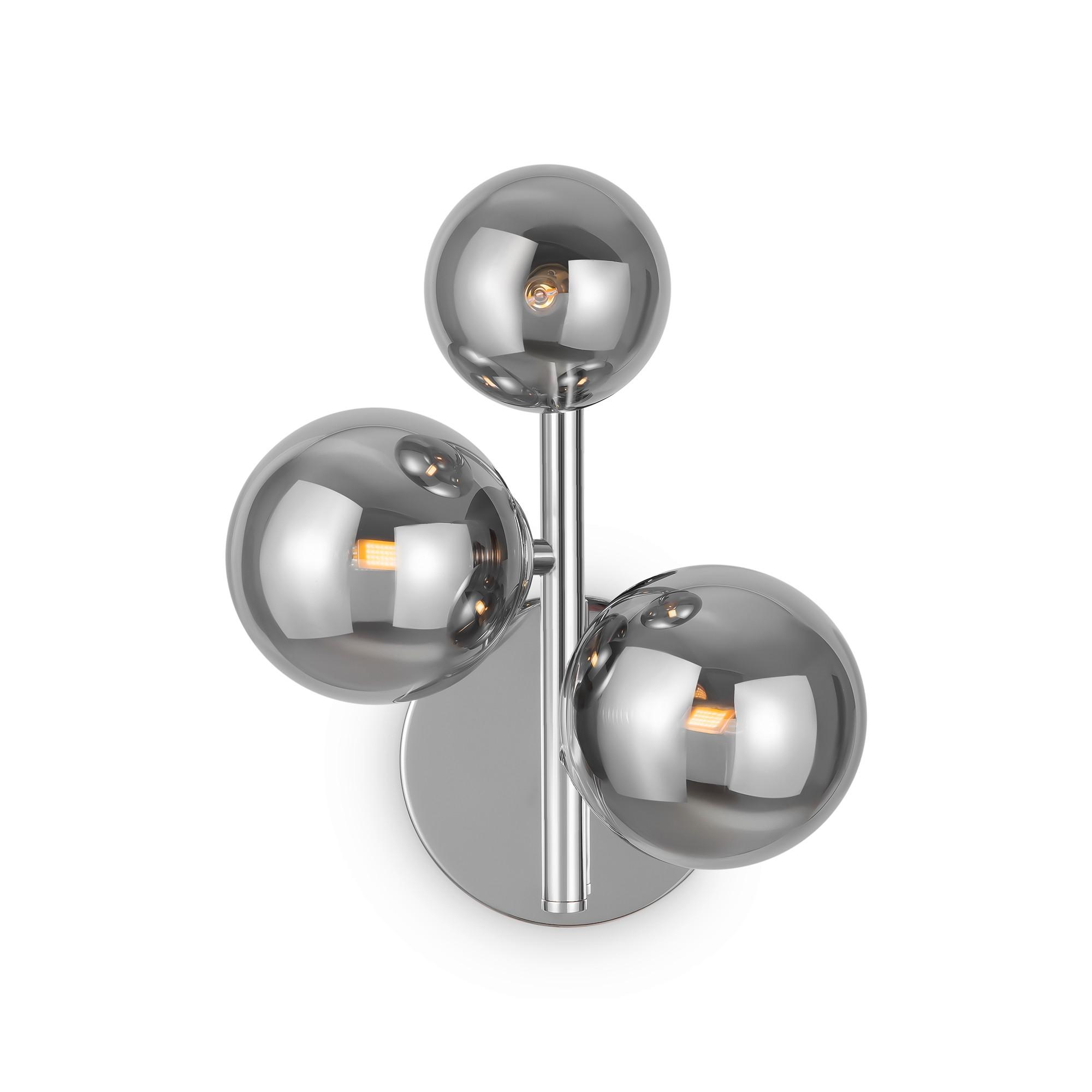 Wandleuchte Dallas Chromfarben/Grau max.28 Watt - Chromfarben/Grau, Trend, Glas/Metall (26/20/12cm) - MAYTONI