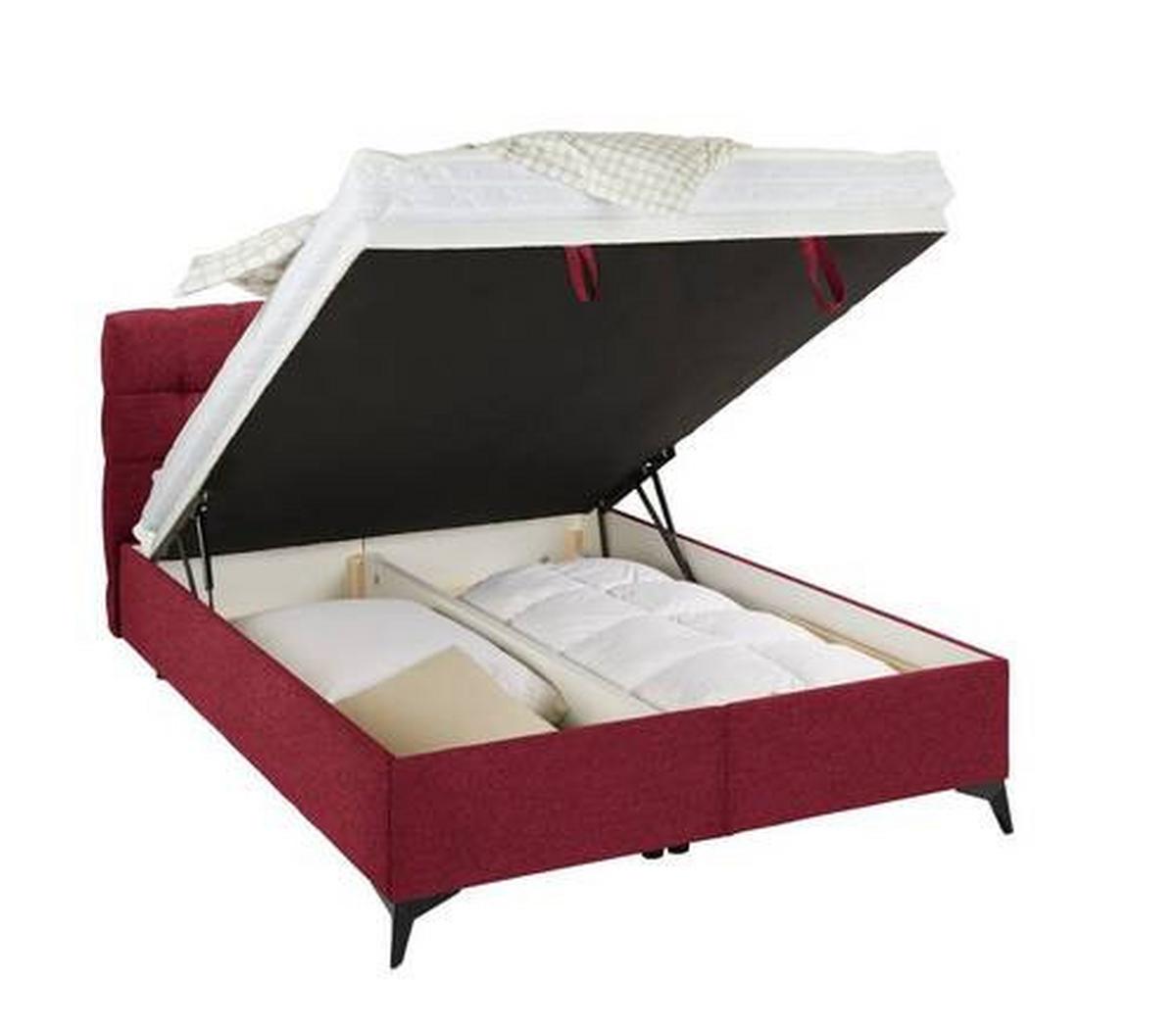 Boxbett in Rot ca. 140x200cm - Rot/Schwarz, KONVENTIONELL, Holzwerkstoff/Kunststoff (140/200cm) - Mömax
