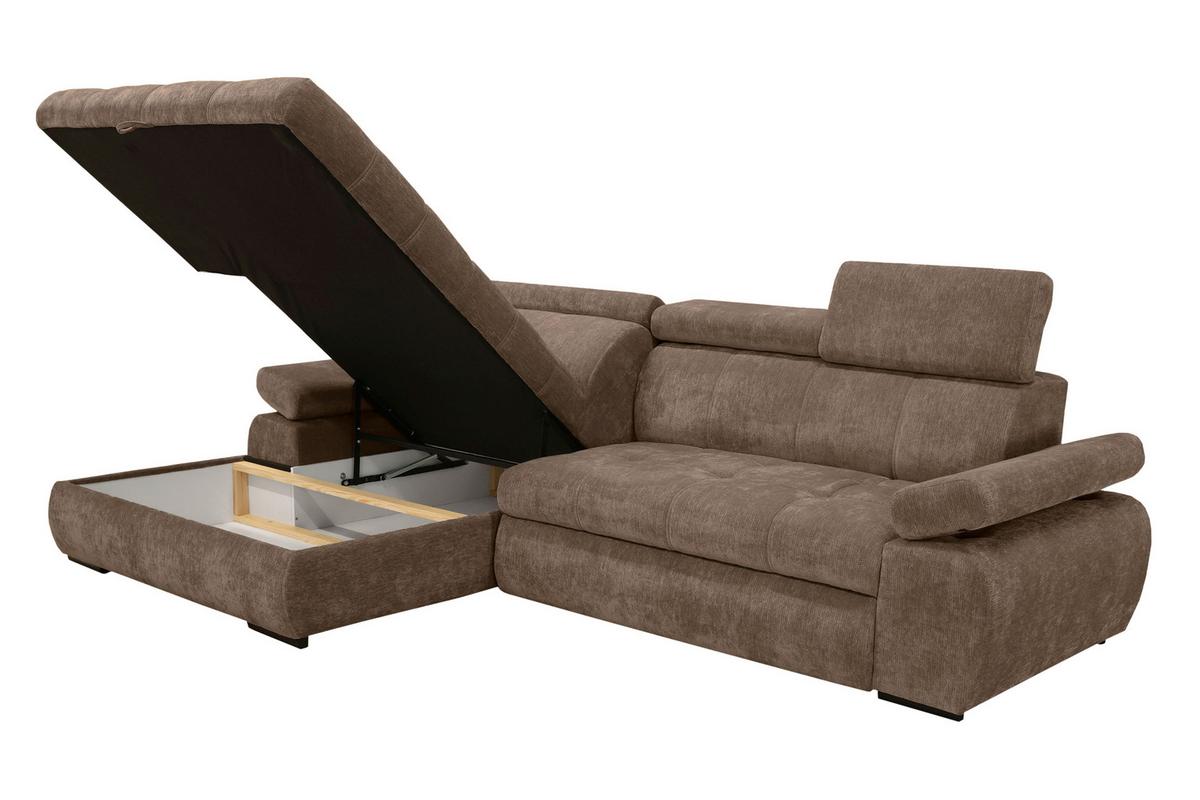 Kutna Garnitura Vegas - smeđa/crna, Design, drvo/tekstil (173/294cm) - Modern Living