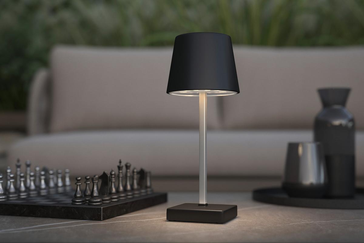 LED-Dekoleuchte Gopi Schwarz max. 1,5 Watt - Silberfarben/Schwarz, Romantik / Landhaus, Kunststoff/Metall (10,5/26cm) - Modern Living