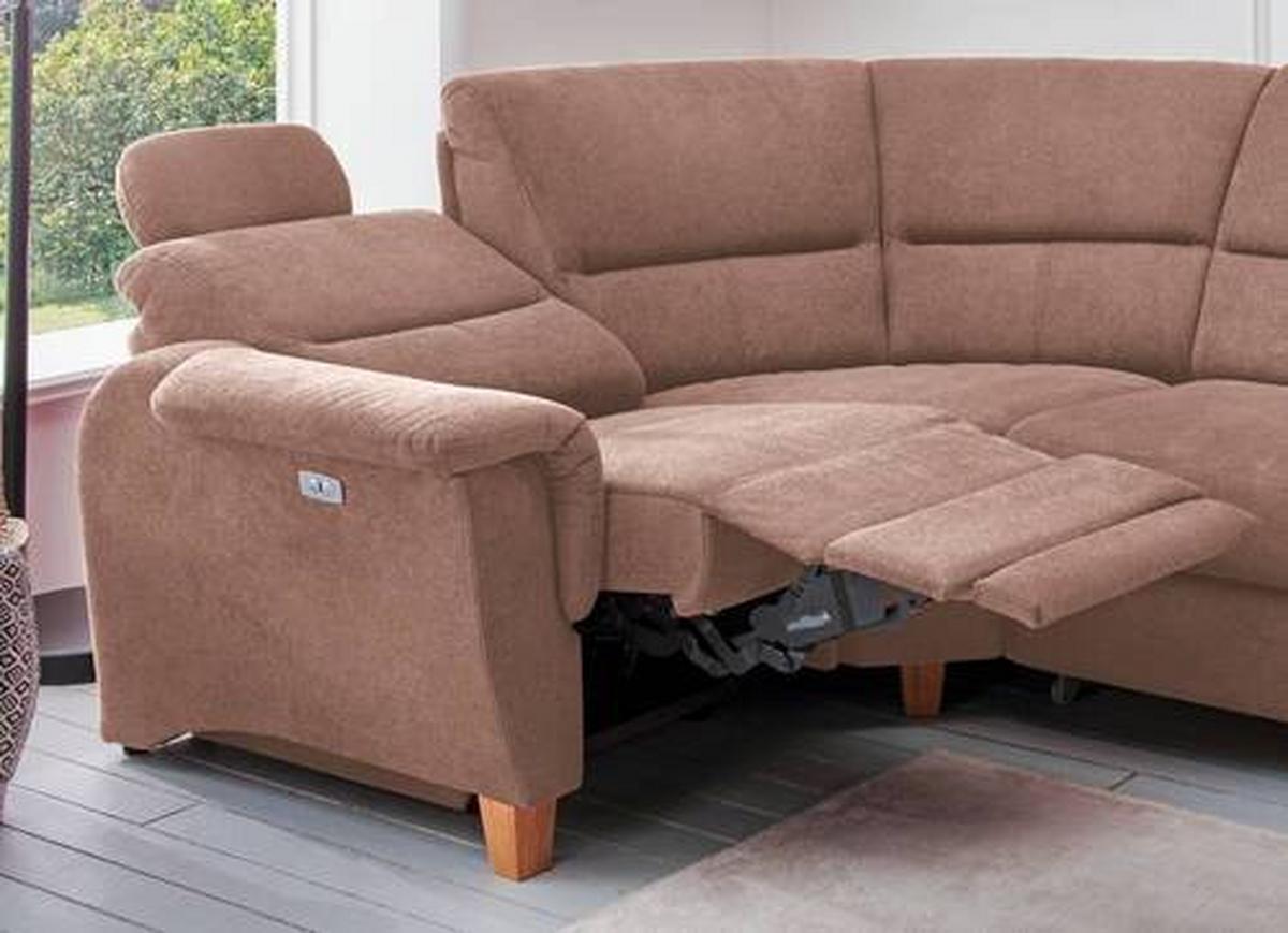 Wohnlandschaft Parole Hellbraun Struktur - Hellbraun/Wildeiche, KONVENTIONELL, Holz/Textil (241/238cm) - Livetastic