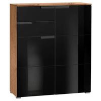 Komód Fekete-tölgy Szín Moon - tölgyfa színű/fekete, Modern, faalapú anyag (100/119/40cm)