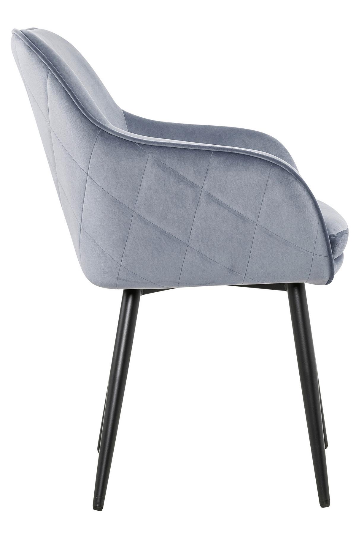 Naslanjač Samt, Svetlo Siva - črna/svetlo siva, Moderno, kovina/tekstil (61/85/60cm) - Livetastic