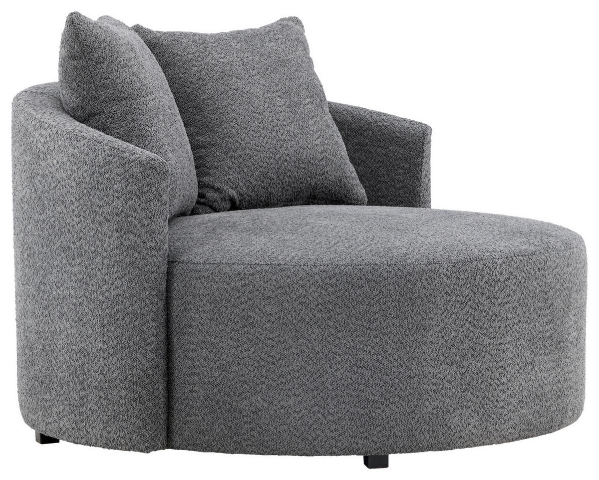 XXL-SESSEL KELSO - Grau, Design, Textil (120/72/118cm) - Livetastic