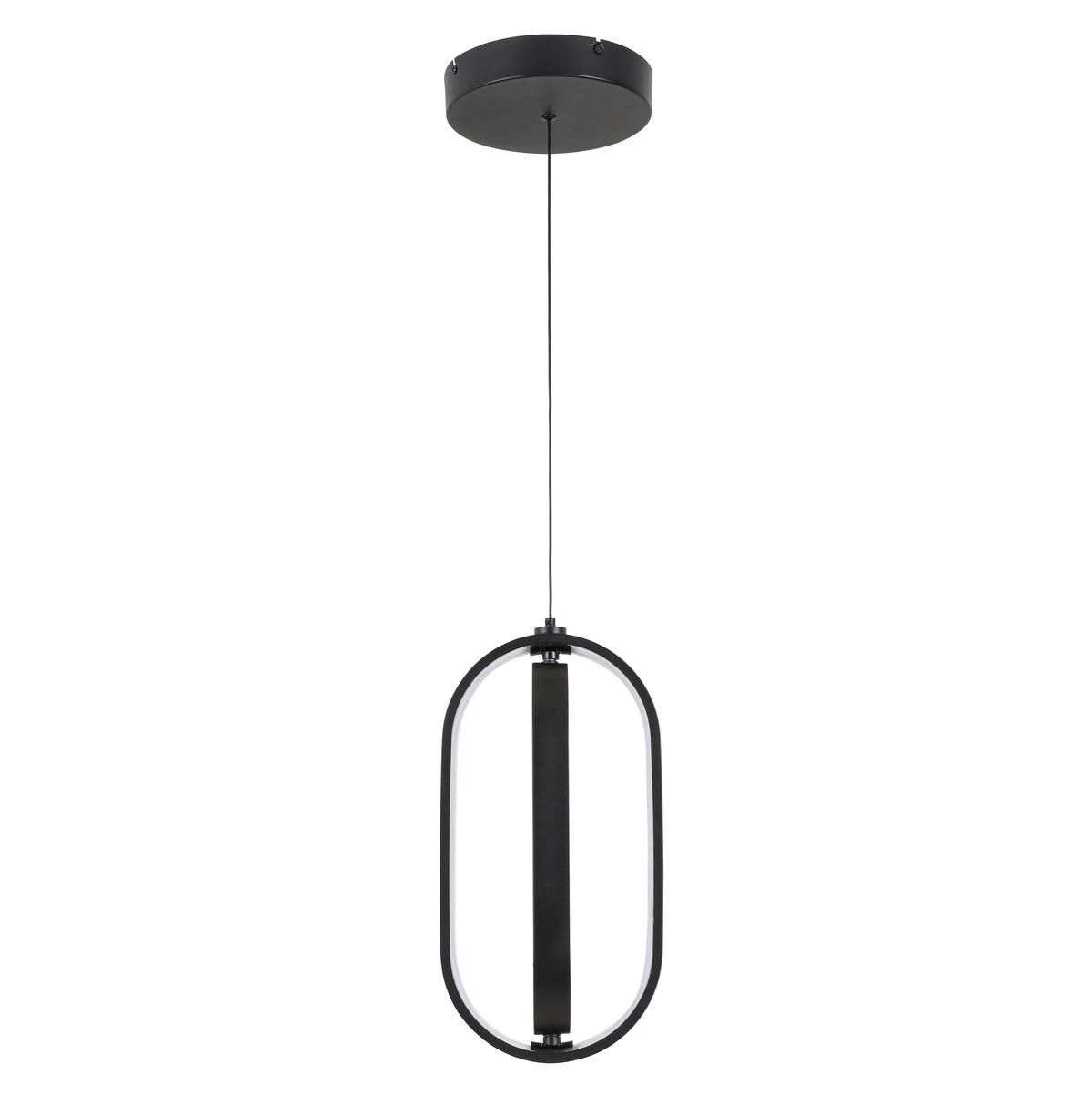 LAMPA WISZĄCA LED NIMA - czarny, Design, tworzywo sztuczne/metal (21/200cm) - Novel