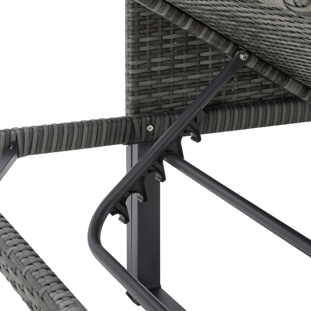 Gartenliege Antonella Blau Kunststoff/Metall/Textil - Dunkelblau, MODERN, Kunststoff/Textil (219/81/70cm) - Bessagi Garden