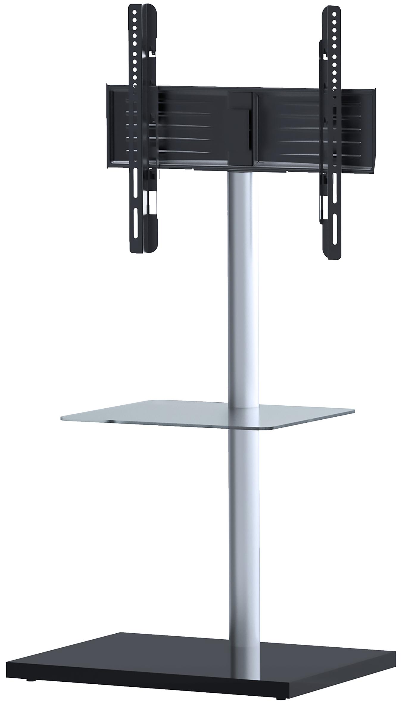 Stojalo Za Tv Nalano - srebrne barve/prozorno, Basics, kovina/steklo (100/60/45cm) - MID.YOU