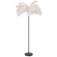 Stehleuchte Fedi Schwarz/Weiß max. 3 Watt - Schwarz/Weiß, MODERN, Textil/Metall (55/160cm)