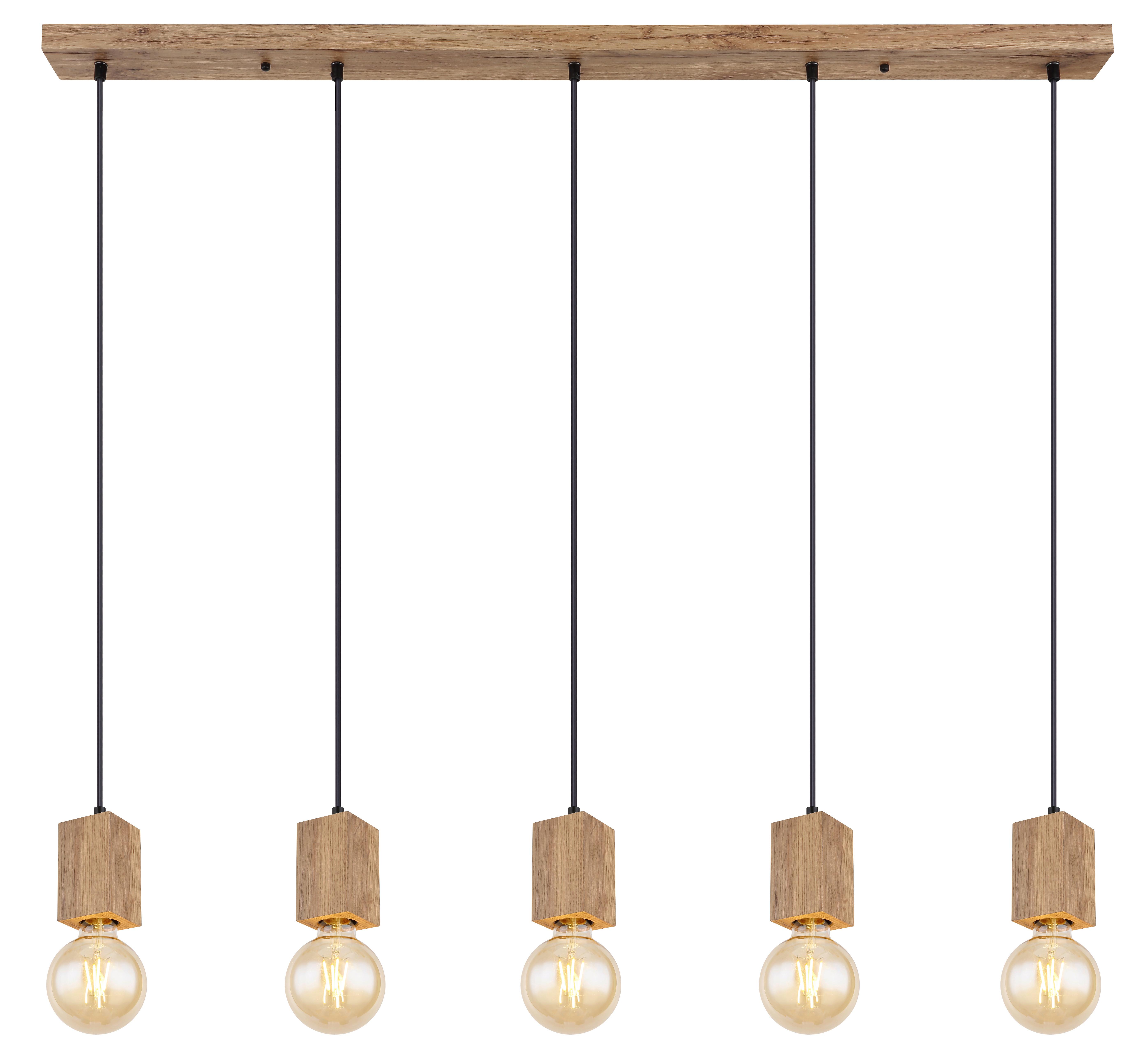 Viseča Svetilka 15655-5h Moitas - črna/temno rjava, Basics, kovina/umetna masa (115/6/120cm) - Globo