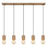 Viseča Svetilka 15655-5h Moitas - črna/temno rjava, Basics, kovina/umetna masa (115/6/120cm) - Globo