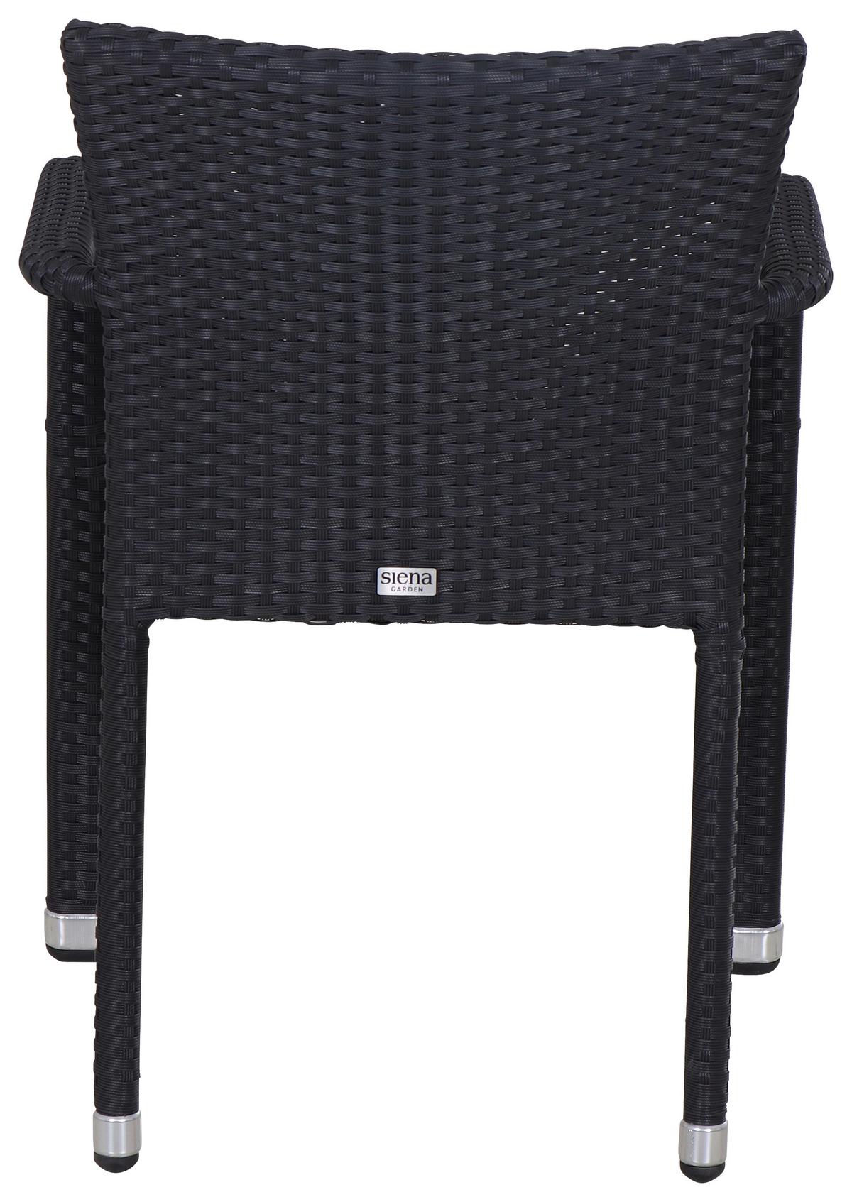 Stapelsessel Schwarz wetterfest - Schwarz, MODERN, Kunststoff/Metall (56/83/60cm) - Siena Garden